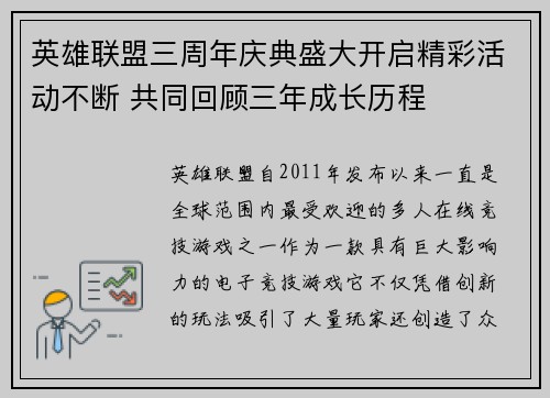 英雄联盟三周年庆典盛大开启精彩活动不断 共同回顾三年成长历程